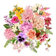 Pacote Com 20 Guardanapos De Papel 33x33cm Flower Bouquet Napkin